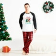 thumbnail image 3 of Family Matching Christmas Pajamas with Red Plaid Pants and Black Sleeves Featuring Santa Design, Sizes NB to 6XL with Pet Outfit, 3 of 7