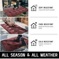 thumbnail image 3 of Tapis de Porte d'Entrée Extérieur 29.5x17, Imperméable et Robuste pour Porte d'Entrée, Tapis d'Entrée en Caoutchouc Antidérapant pour Garage Patio, Rouge, 3 of 5