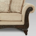 thumbnail image 5 of Roundhill Furniture Hernen Carved Wood Frame Loveseat, Emma Wheat, 5 of 8