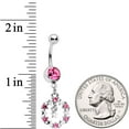 thumbnail image 2 of Body Candy 14G Steel Navel Ring Piercing Pink Accent Constellation Stars Dangle Belly Button Ring 7/16" 11mm, 2 of 2
