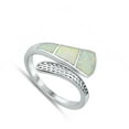 thumbnail image 4 of CHOOSE YOUR COLOR White Simulated Opal Mosaic Wrap Ring .925 Sterling Silver Band CZ Female Size 8, 4 of 4