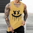 thumbnail image 4 of Camisetas de Tanque de los Hombres Tanque de los Hombres Incolor Gradiente de Impresión Cuello Redondo Correa Delgada Fuga Atrás Regular Casual Deportes Blusas de Tanque, 4 of 5