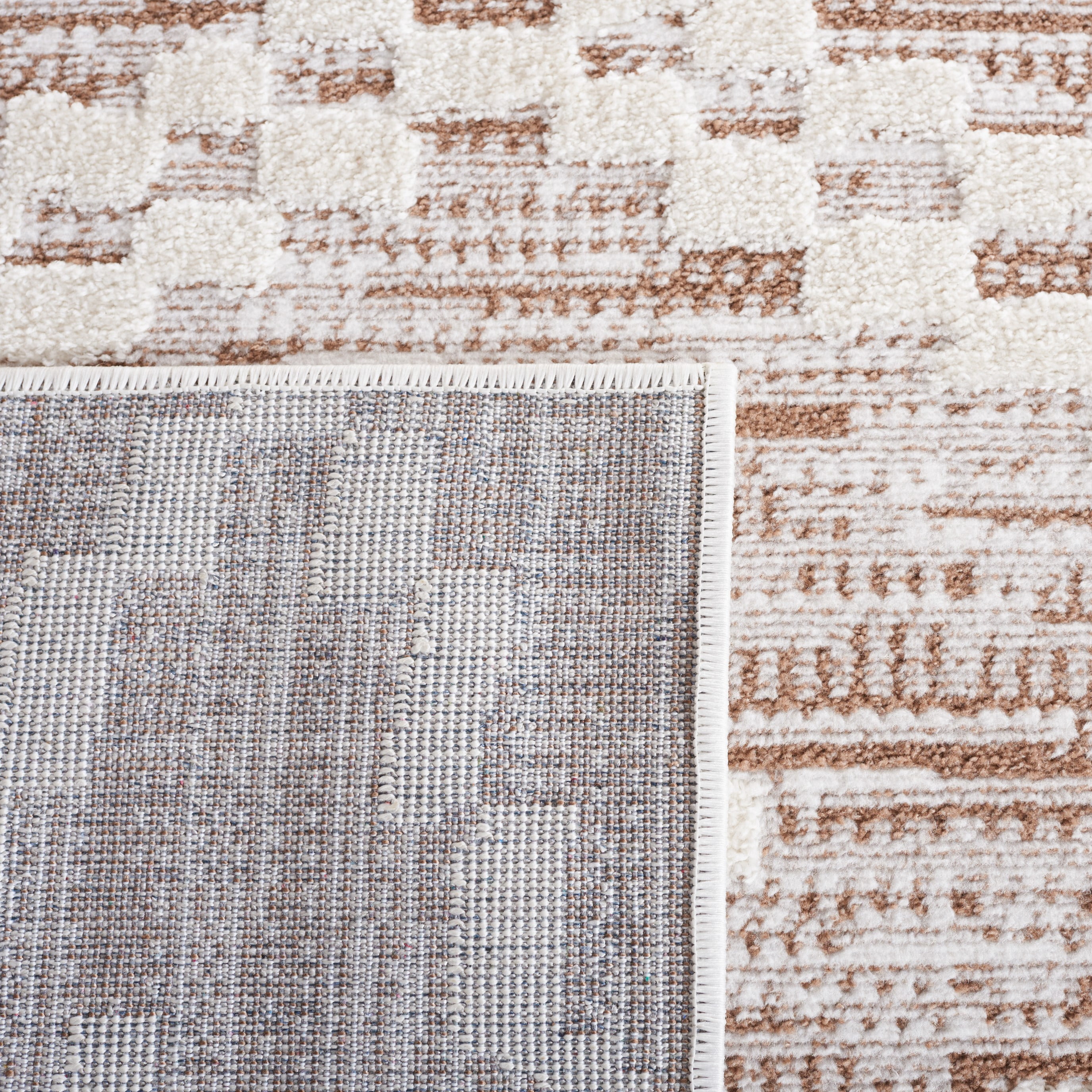SAFAVIEH Alamo Burton Geometric Area Rug, Taupe/Ivory, 4' x 6'