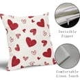 thumbnail image 4 of Valentine''s Day Pillow Covers 20x20 Inch Set of 2 Red Hearts Outdoor Decorative Throw Pillow Covers Red and Cream Valentines Day Print Pillowcases Cushion Covers for Home Couch Decor, 4 of 6