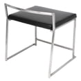 thumbnail image 3 of LumiSource Fuji Contemporary Stackable Dining Chair in Black Faux Leather - Set Of 2, 3 of 6