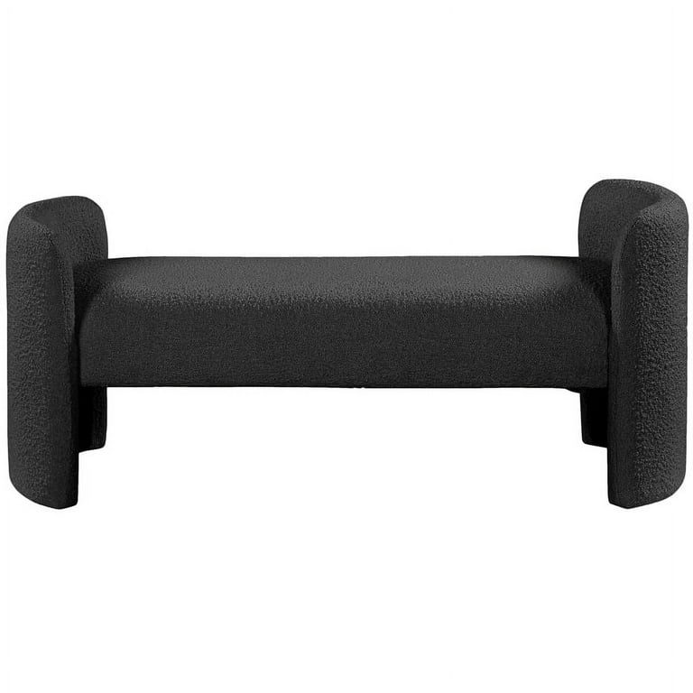 Meridian Furniture Peyton Black Boucle Fabric Bench | Übergangsjacken