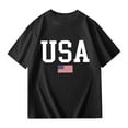 thumbnail image 4 of WERYOUNG Girl's T-Shirts Children Kids Short Sleeve Letter T Shirts Kids Summer Oversized Casual Crewneck Basic Tees Party Night Versatile Top, 4 of 6