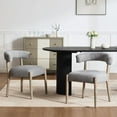 thumbnail image 3 of Dayalane Mid Century Modern Dining Chairs Set of 2,  Linen Upholstered Wooden Kitchen Chairs, Accent Chair Sidewith Curved Open Back  Chairs for Living Room Restaurant Reception, Grey, 3 of 14