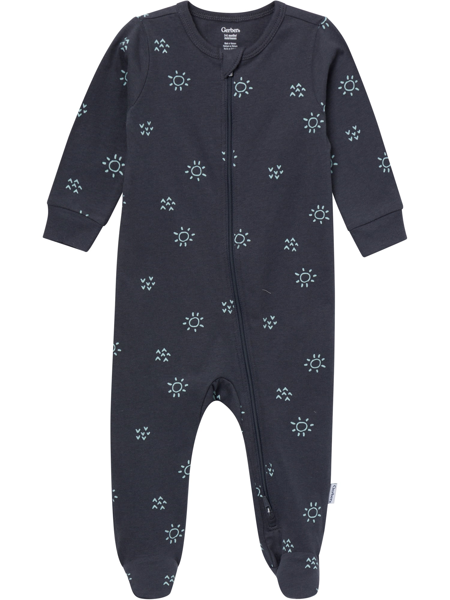 Gerber Baby Neutral Sleep N´ Play 2-Way Zipper Footed Pajamas, 4-Pack, Sizes, Newborn - 6/9 Months
