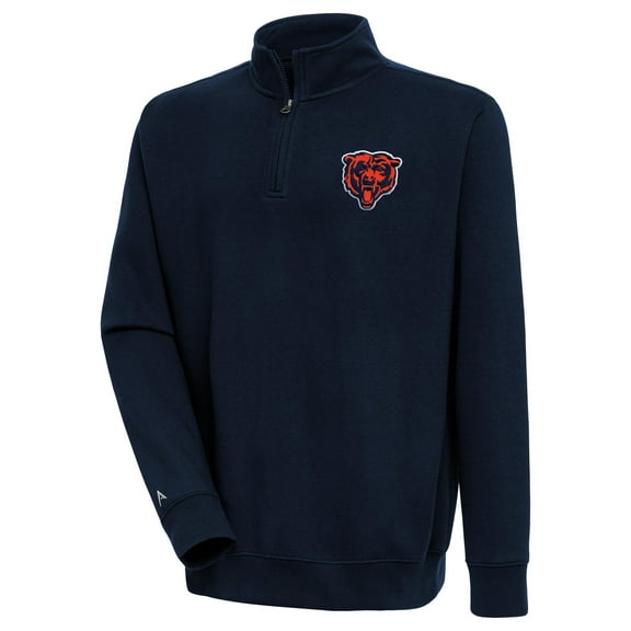 Men's Antigua  Navy Chicago Bears Victory Quarter-Zip Pullover Top