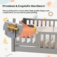 thumbnail image 3 of Queen Floor Bed for Kids, Sturdy Wood Montessori Bed Frame with Wood Slats, Fence & Door, Montessori Floor Bed for Girls and Boys, Gray (with Bed Slats), 3 of 6