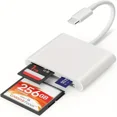 thumbnail image 1 of USB C SD Card Reader for iPhone 15/iPad/Mac, USB C to SD CF, Type C Memory Card Adapter with Compact Flash/CF/SD/MicroSD Slots Compatible with iPad MacBook Pro/Air/Mini Mac Laptop, 1 of 5