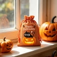 thumbnail image 6 of AZXY Halloween Drawstring Candy Pouches Texture Pumpkin Witch Print Treat Sacks, Reusable Portable Multipurpose Gift Goodie Bags for Halloween Party Favors & Holiday Decor Storage, 6 of 7