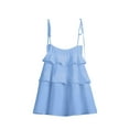 thumbnail image 6 of Kaemgyyd Sundresses for Women Ruffle Layered Mini Flowy Dress Sleeveless Spaghetti Strap Backless Short Beach Dresses, 6 of 7