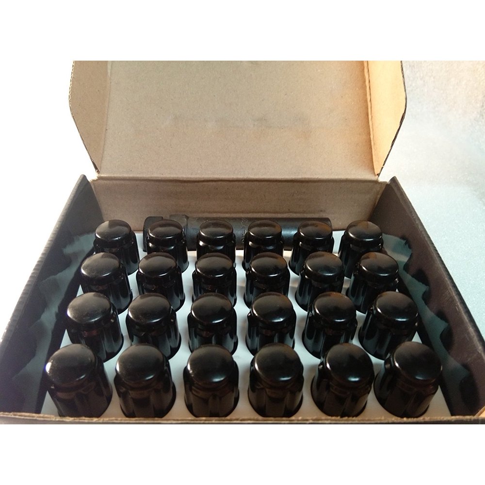 LNS12000B6 Small Diameter Acorn Spline Drive Black Lug Nuts with Key