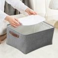 thumbnail image 5 of Foldable Fabric Storage Basket, Large Capacity Cloth Organizer Bin for Home, Clothing, Toys, and Miscellaneous Items | Portable Handle Design, Easy-Clean Gray Storage Box, 14.17x10.24x6.3 Inch, 5 of 6