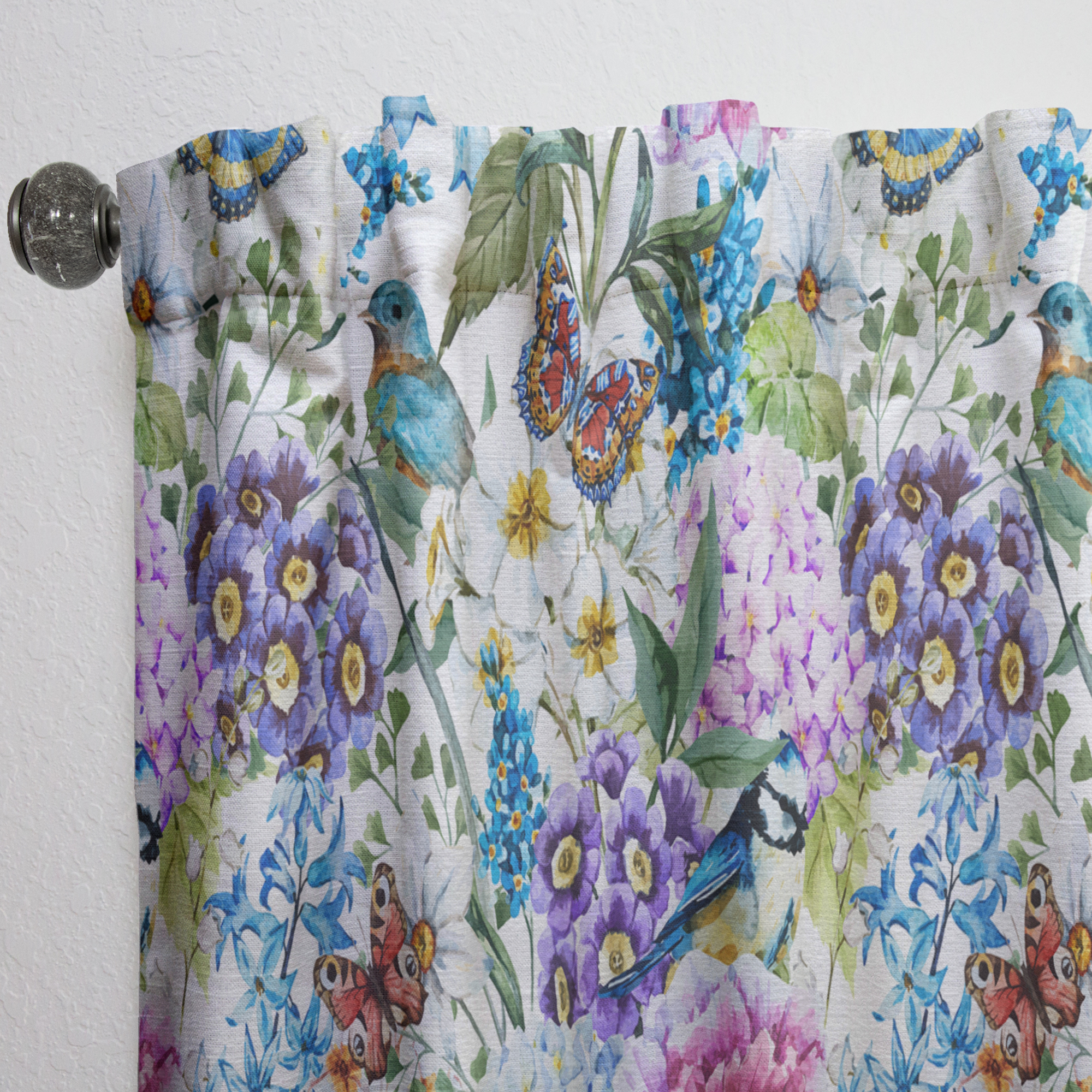 Designart 'Blossom Pink LI' Floral Curtain Panel