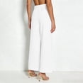 thumbnail image 4 of akafmk Womens High Waist Wide Leg Dress Pants Button Front Pleated Business Casual Pants Stretch Cropped Office Teacher Pants, Size XL, 4 of 4