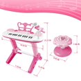 thumbnail image 4 of Piano teclado infantil Barhee de 31 teclas con micrófono y banquito, rosa, 4 of 7