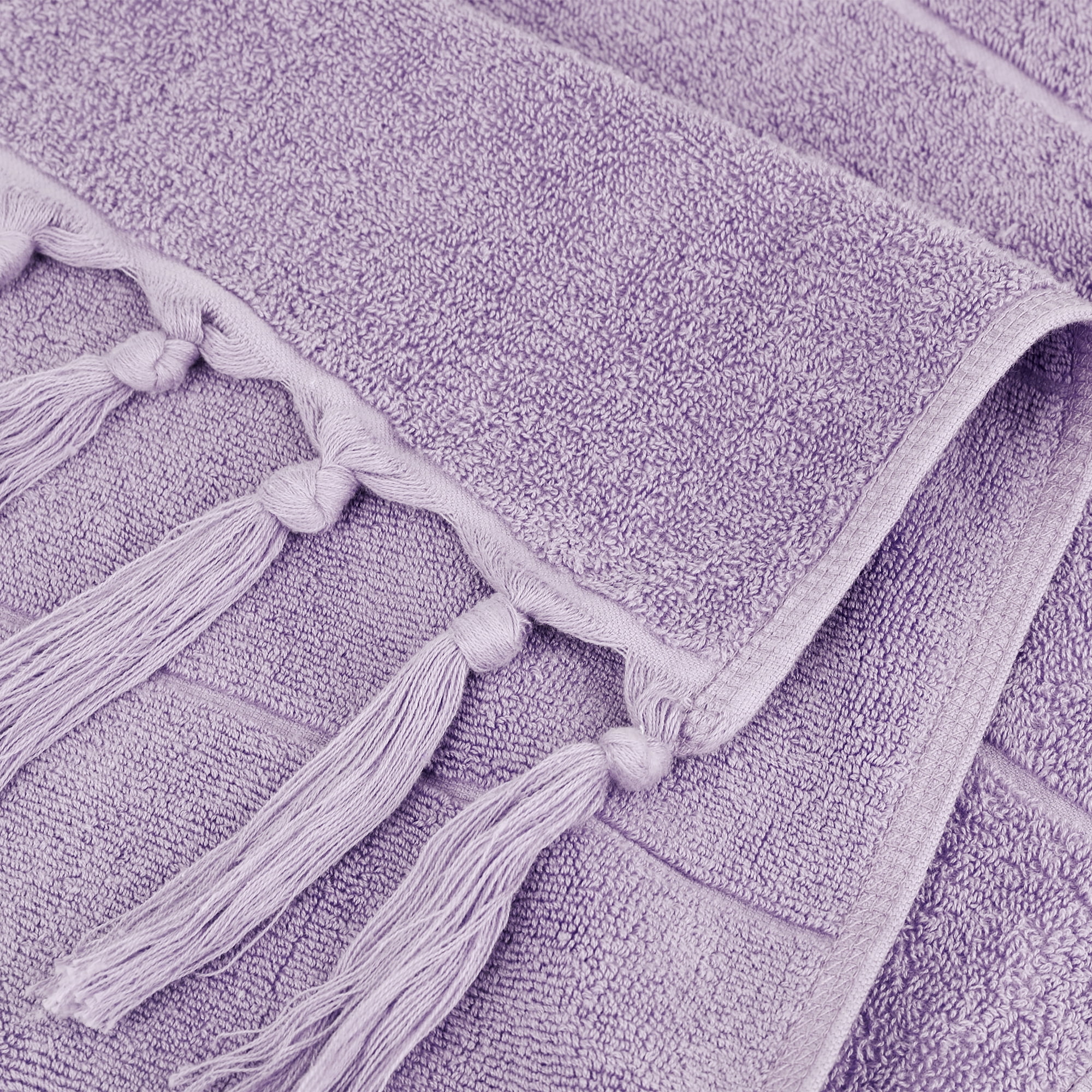 Unique Bargains 4 Pack Solid Cotton Bathroom Hand Towels 14" x 30" Purple/Pink