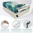 thumbnail image 4 of Twin Quilt Set 68''x86'', Teal Feather Lightweight Summer Bedspread Coverlet Set with 2 Pillow Shams, Farmhouse Feather Art Teal Ombre Breathable All Season Quilt Bedding for Dorm/Bedroom, 4 of 9