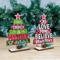 thumbnail image 7 of Christmas Decorations Clearance, Wooden Christmas Tree Letters Painted Desktop Small Christmas Tree Decoration Holiday Decoration Xmas Christmas Table Decor, 7 of 7