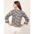 thumbnail image 4 of Moomaya Long Sleeves Round Neck Regular Printed Top - Women's Casual Printed Top, 4 of 9