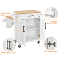 thumbnail image 4 of Renwick Rolling Kitchen Cart with Storage and Spice Rack, White, 4 of 8