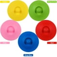 thumbnail image 3 of Silicone Cup Lids - Circle Cup Cover 5 Set: Anti-dust Airtight Seal Mug Cover - Hot Cup Lids/Spoon Holder - Silicone Drink Bowl Lids Bright Colors, 3 of 7