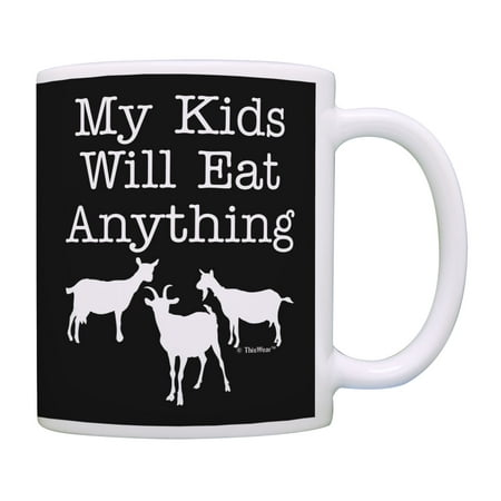 

ThisWear Goat Gag Gifts My Kids Will Eat Anything Goat Pun Mug Goat Novelty Gifts Coffee Mug Mom Dad