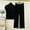 Black, variant on NominalSnug Womens Pajamas Sets High Neck Cap Sleeve Top Elastic Waisted Lounge Pants with Pockets Loose Homewear