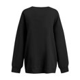 thumbnail image 4 of Oversized V Neck Long Sleeve Fleece Casual Pullover Sweatshirt for Women | Polyester Warm Autumn Layering Top, Daily Casual Weekend Outing Wear, Baggy Long Sleeve Pullover for Plus Size Women,3XL, 4 of 8