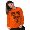 thumbnail image 4 of Funny Halloween Pun Gourd Help Us Unisex Plus Fleece Graphic Sweatshirt Brisco Brands 2X, 4 of 5