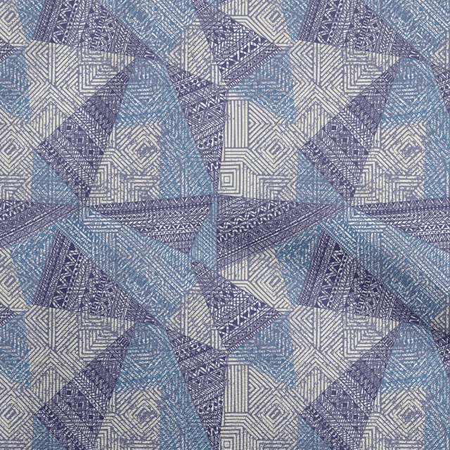 oneOone Georgette Viscose Navy Blue Fabric Abstracts Craft Projects Decor Fabric Printed By The Yard 42 Inch Wide