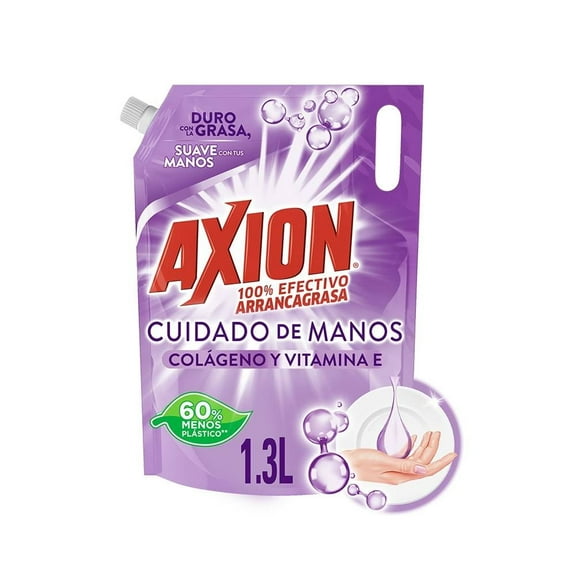 Lavatrastes Líquido Axion Colágeno Colágeno y Vitamina E Rellena Pack 1.3 L
