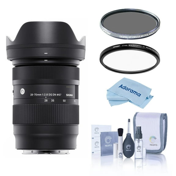 Sigma 28-70mm f/2.8 DG DN Contemporary Lens for Sony E, Bundle with Tiffen 67mm UV and CPL Filters