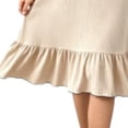 thumbnail image 5 of Kaemgyyd Nightgowns for Women Cap Sleeve Crew Neck Night Gowns Flowy Ruffle Hem Sleepwear Elegant Home Loungewear（Beige,Medium）, 5 of 5