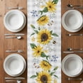 thumbnail image 6 of Sunflower Table Runner - 36 Inch Long, Kitchen Dining Table Runner Dresser Scarves, Botanical Floral Butterfly Bee Gray White Plaid Farmhouse Decor for Coffee Tables Wedding Party Banquet, 6 of 8