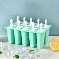 thumbnail image 3 of Moldes de silicona para hacer helados, reutilizables, para niños. 10 celdas verde, 3 of 9