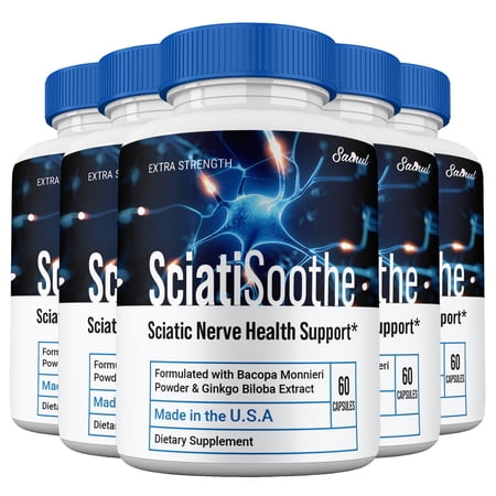 SciatiSoothe Supplement, Brain and Cognitive Capsules, Sciati Soothe Pills Advanced Formula (5 Pack)