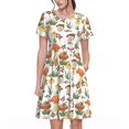 thumbnail image 1 of Bixox Robe d'Été à Manches Courtes pour Femmes Robe Ample Longueur Genou avec Poches-Champignons, 1 of 7