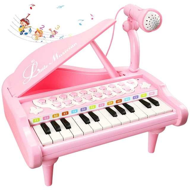 Piano Toy Love&Mini Pink para niñas de 1 año o más con micrófono