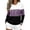 Purple, variant on Asxite Women Fall Winter Tops Round Neck Long Sleeve Solid Spliced Hooded Knit Brushed Ribbed Pullover Shirts