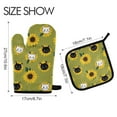 thumbnail image 2 of Yayeee Oven Mitts and Pot Holder Set of 4 Heat Resistant Kitchen Gloves Baking Hot Pad, Sunflower Cat Pattern, 2 of 5