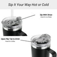 thumbnail image 4 of Drinco 40oz 30oz Tumbler with Handle Vacuum Insulated Stainless Steel-40oz Black, 4 of 5