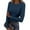 Dark Blue #022, variant on Mohiass Womens Long Sleeve Stretch Crewneck Ribbed T-Shirt Slim Fit Casual Basic Tops Ginger XXL
