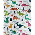 thumbnail image 3 of Cartoon Dinosaurs Throw Blanket Soft Ligtweight Durable Cozy Bed Couch Blanket Plush Microfiber 50"x60", 3 of 5