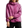 thumbnail image 2 of CFLVAEK Plus Size Rain Jacket for Women Lightweight Waterproof Hooded Windbreaker Spring Fall Hiking Outdoor Raincoat with Hood Hot Pink XXL, 2 of 9