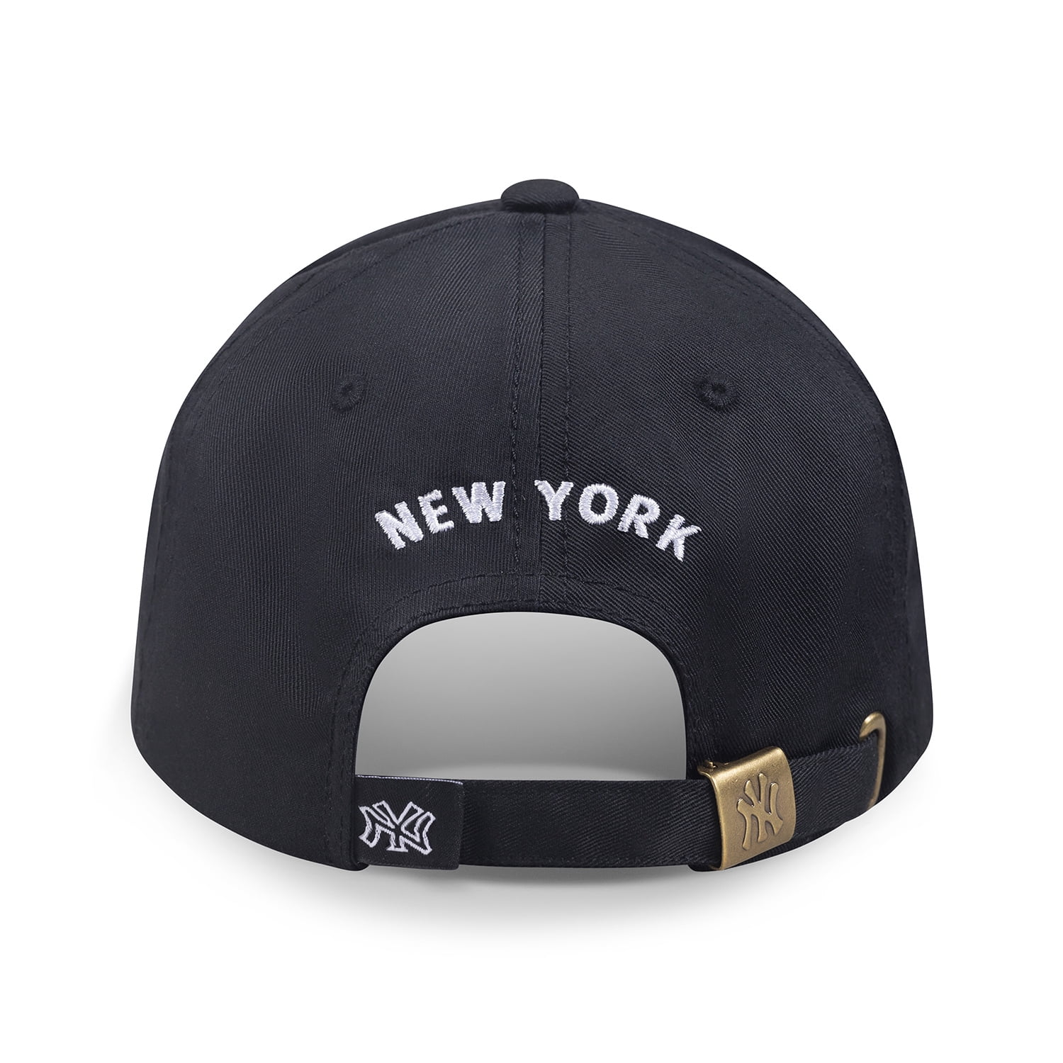 New York City Baseball Cap Hat for Men and Women, Adjustable Pure Cotton, Buckle Up, One Size Fitted All, Black & White Embroidery NY City Hat Cap