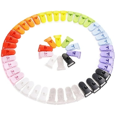 Naler 50Pcs Pacifier Clips Holders for Teething Toys Baby Blankets,10 Colors - Unisex